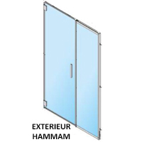 Porte ADA INOX 1 Battant + 1 paroie 200x120 droite