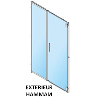 Porte ADA INOX 1 Battant + 1 paroie 200x120 gauche