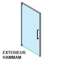 Porte FI ALU/INOX 1 Battant 198x100 droite
