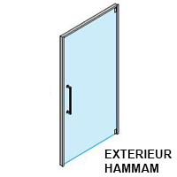 Porte FI ALU/INOX 1 Battant 198x100 gauche