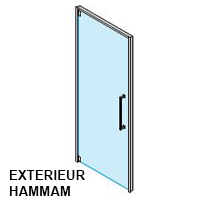 Porte FI ALU/INOX 1 Battant 198x80 droite