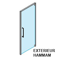 Porte ADA ALU/INOX 1 Battant 198x80 gauche